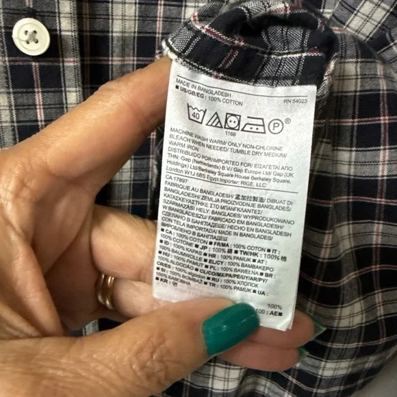 #765 Banana Republic Men’s Plaid Long Sleeve Button-Down Shirt Size XL - Picture 9 of 11